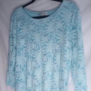 Womens XL Dress Barn Peaceful Garden Blouse